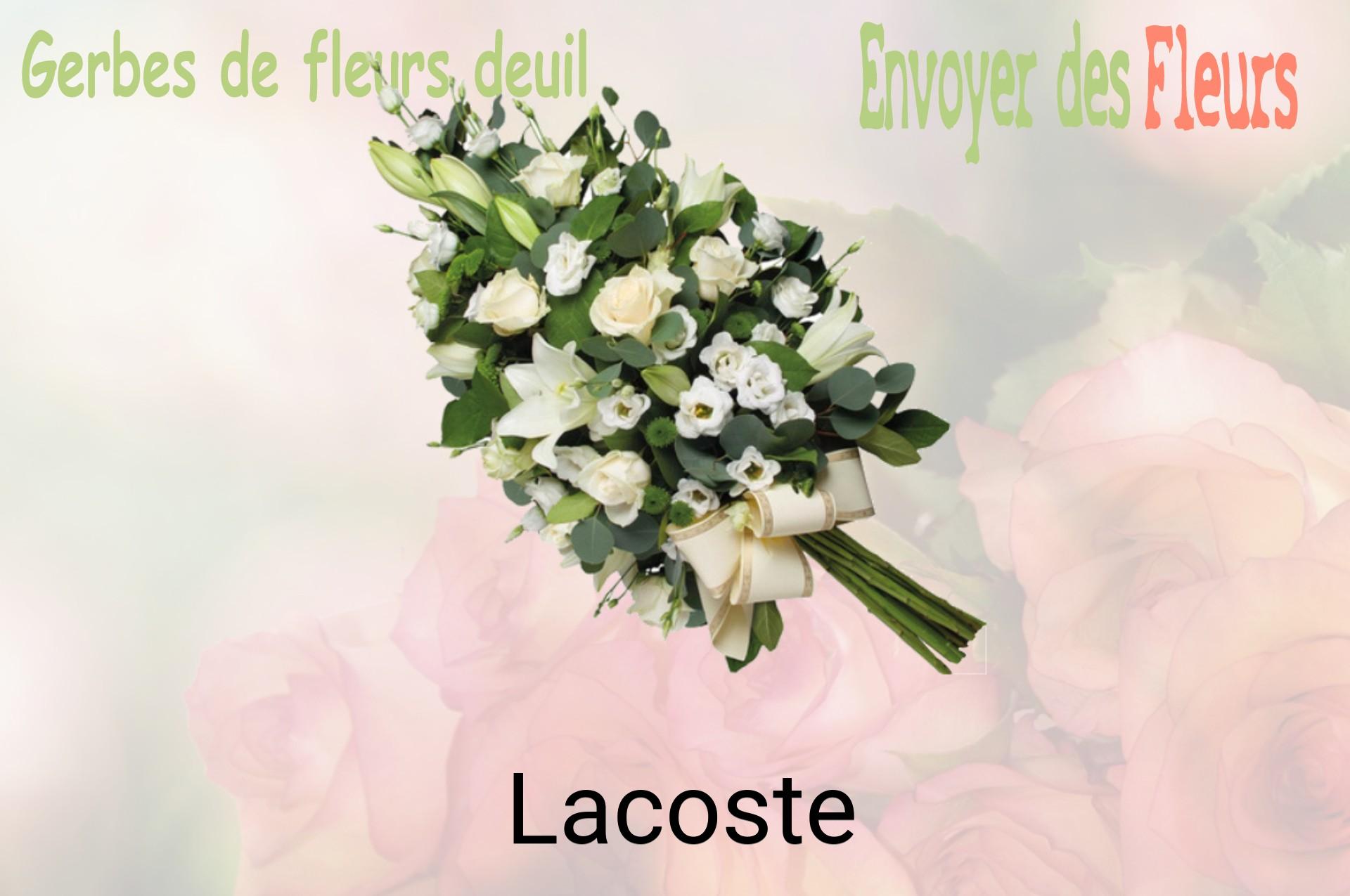 Gerbe de fleurs de deuil livrée à Lacoste